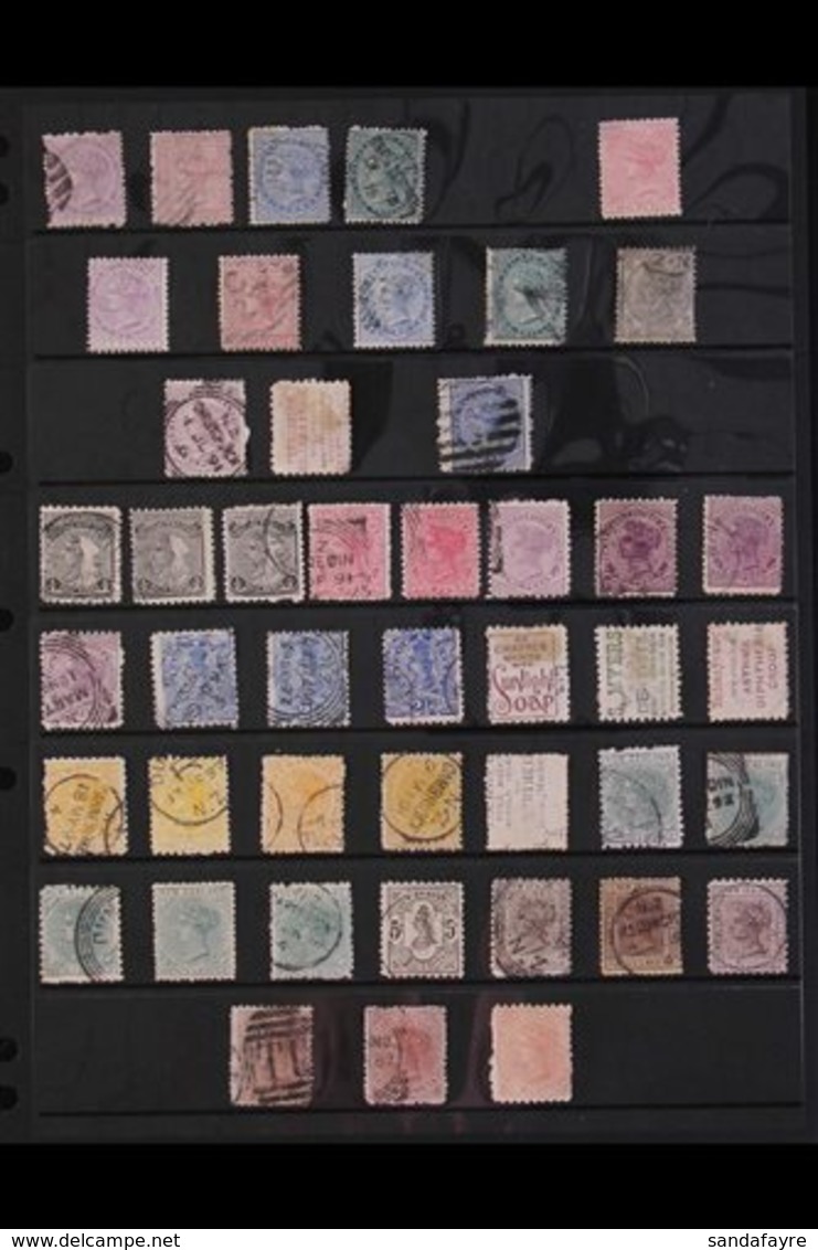 1874-1898 USED "SIDEFACE" COLLECTION. An Unchecked Used Range Presented On A Stock Page With Values To 5s, Advertisement - Other & Unclassified