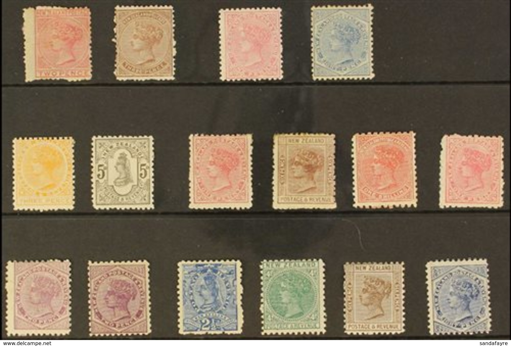 1874-1900 MINT "SIDEFACE" SELECTION. An ALL DIFFERENT Mint (with Gum) Selection Presented On A Stock Card That Includes  - Autres & Non Classés