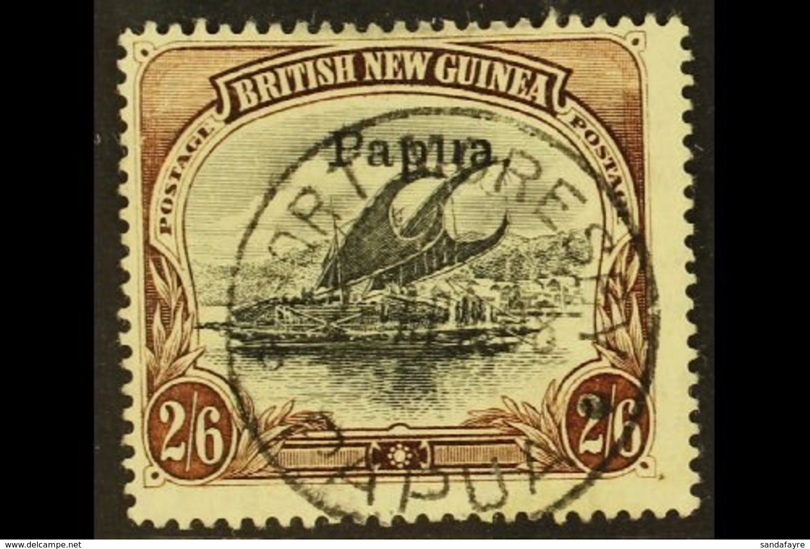 1907 2s 6d Black And Brown, Wmk Vertical, Thin Paper, SG 45a, Very Fine Used Central Cds. For More Images, Please Visit  - Papua Nuova Guinea