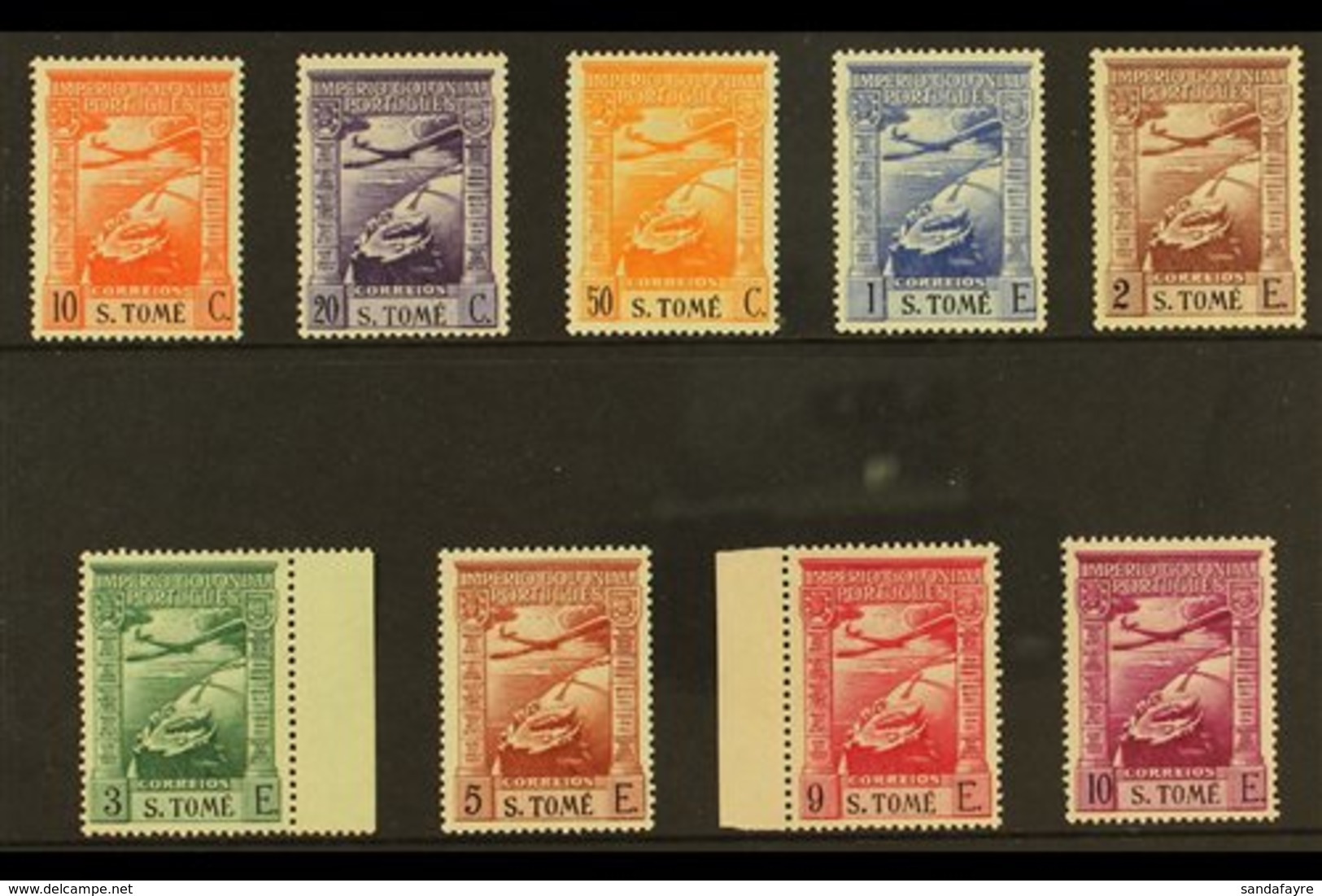 ST THOMAS & PRINCE ISLANDS 1938 Navigator Air Set (inscribed - S.TOME), SG 362/370, Fine Mint (9 Stamps) For More Images - Sonstige & Ohne Zuordnung