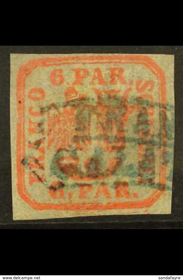 1862-64 6p Vermilion Handstruck On Wove Paper (SG 30, Michel 9 Ixa), Used With "Franco / Galata" Boxed Cancel, Four Clea - Other & Unclassified