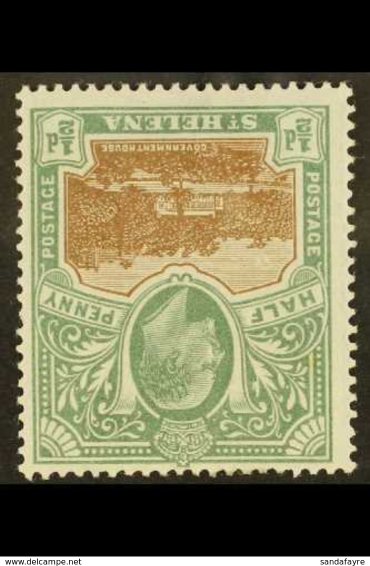 1903 ½d Brown And Grey-green With WATERMARK INVERTED Variety, SG 55w, Very Fine Mint. For More Images, Please Visit Http - Isola Di Sant'Elena