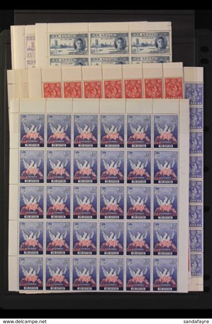 1943-51 NHM SHEETS - DISPLAY POTENTIAL An All Different Group Of Complete Sheets With 1943 2½d Ultramarine Perf 12½, 194 - Ste Lucie (...-1978)