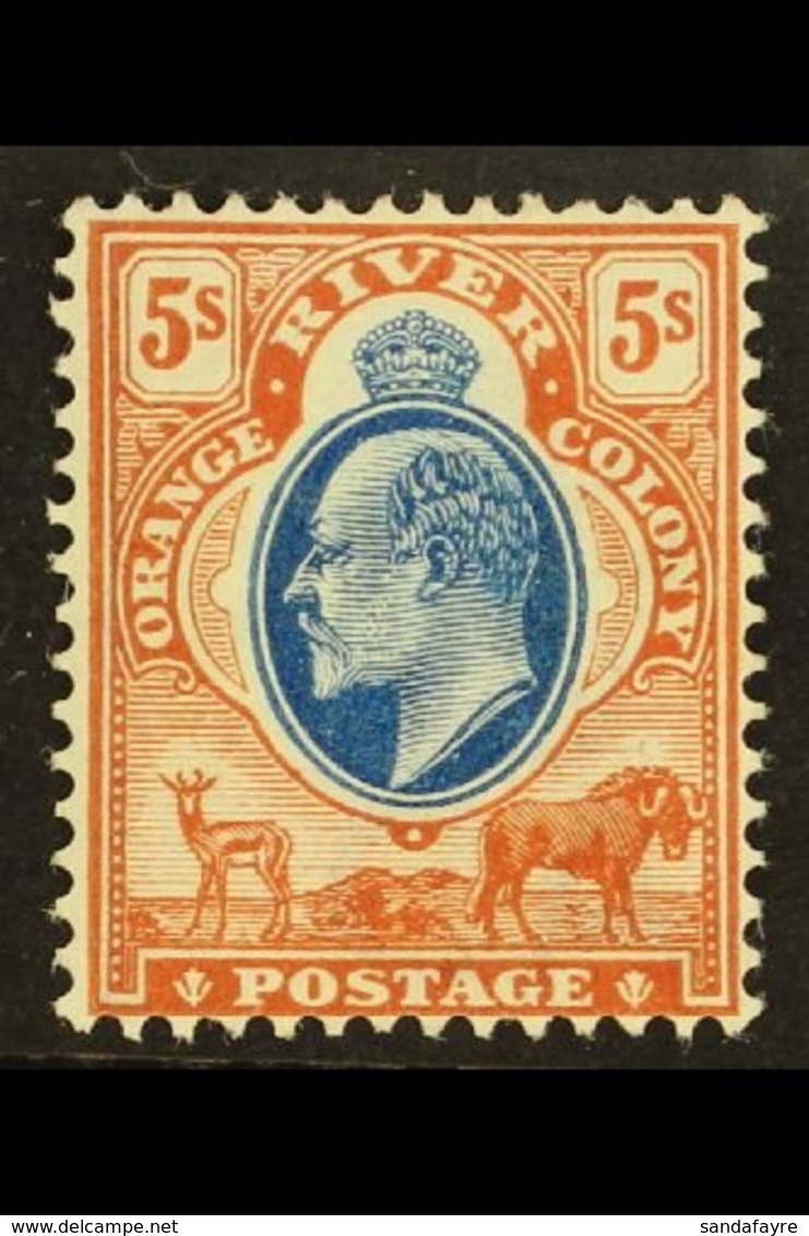 ORANGE FREE STATE 1903 5s Blue And Brown, Ed VII, SG 147, Fresh Mint. For More Images, Please Visit Http://www.sandafayr - Ohne Zuordnung