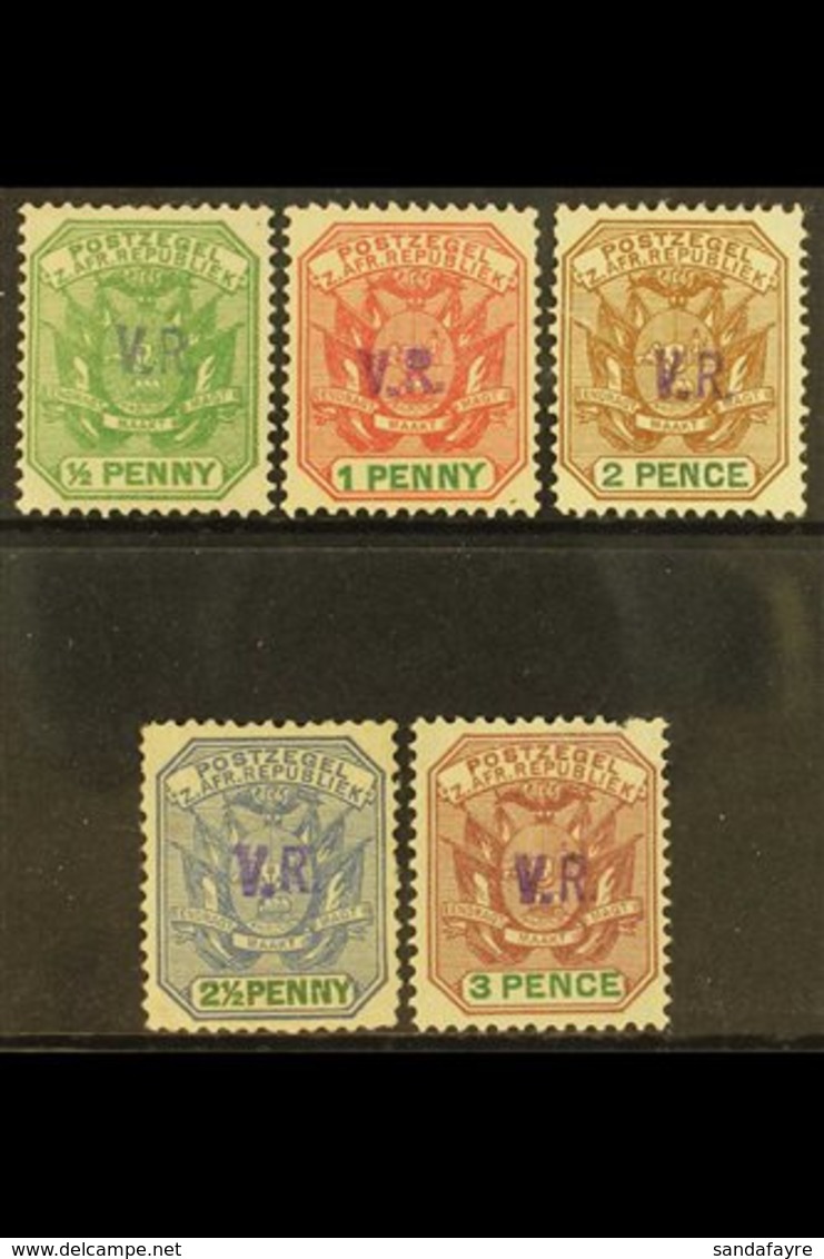 TRANSVAAL RUSTENBURG British Occupation 1900 Complete Set Of Values To 3d With Violet "V.R." Handstamps, SG 1/5, Mint, T - Non Classificati