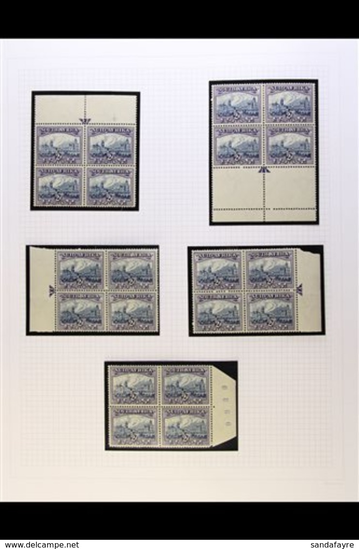 1933-48 2d Blue & Violet, ALL FOUR ARROW BLOCKS OF 4 (from Top, Bottom, Left & Right Margins) Plus Sheet Number Block Of - Ohne Zuordnung