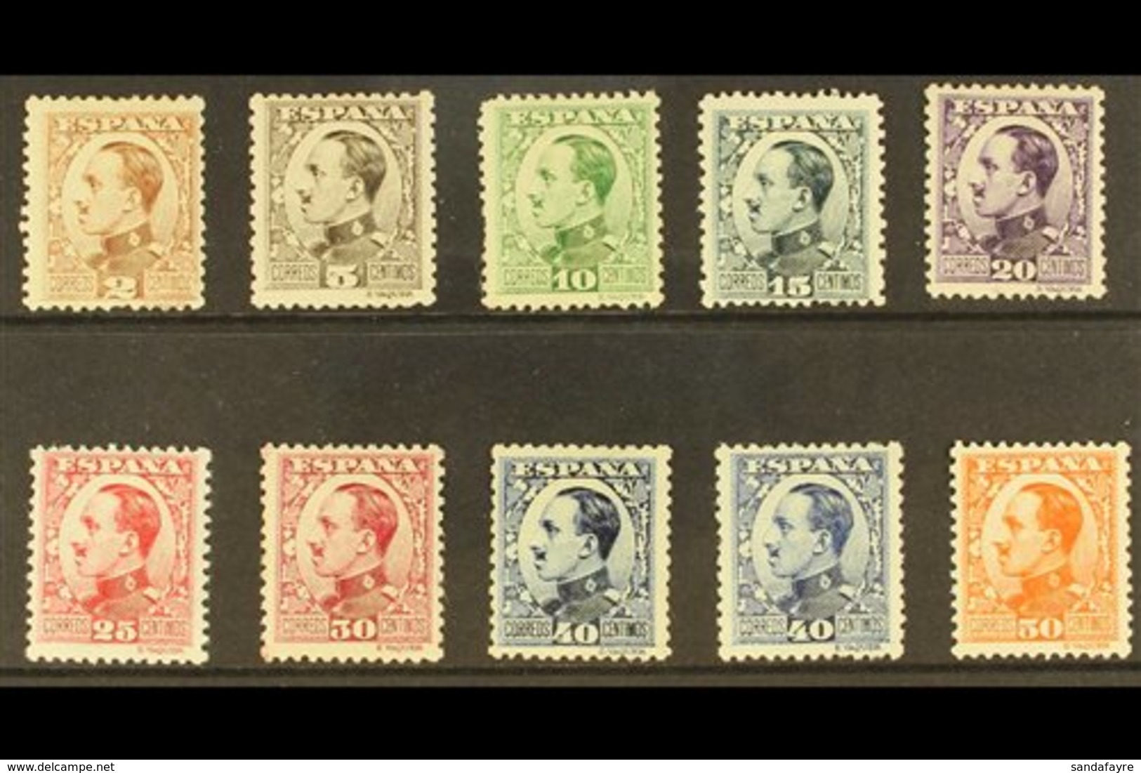 1930-31 King Alphonso XIII Complete Set Including Both Types 40c (SG 583/92, Edifil 490/98), Fine Mint. (10 Stamps) For  - Other & Unclassified