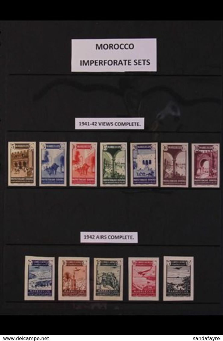 MOROCCO 1941 TO 1951 COMPLETE COLLECTION OF THE IMPERFORATE SETS From The 1941 Views Set To The 1951 (Jan) Pictorials In - Other & Unclassified