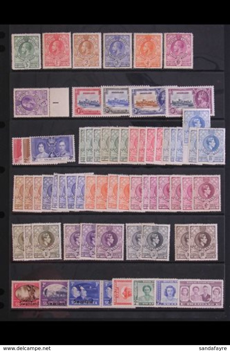 1933-1977 FINE MINT COLLECTION On Stock Pages, Includes 1922 Vals To 2s6d, 1938-54 Set With Most Shades & All Perf Types - Swaziland (...-1967)