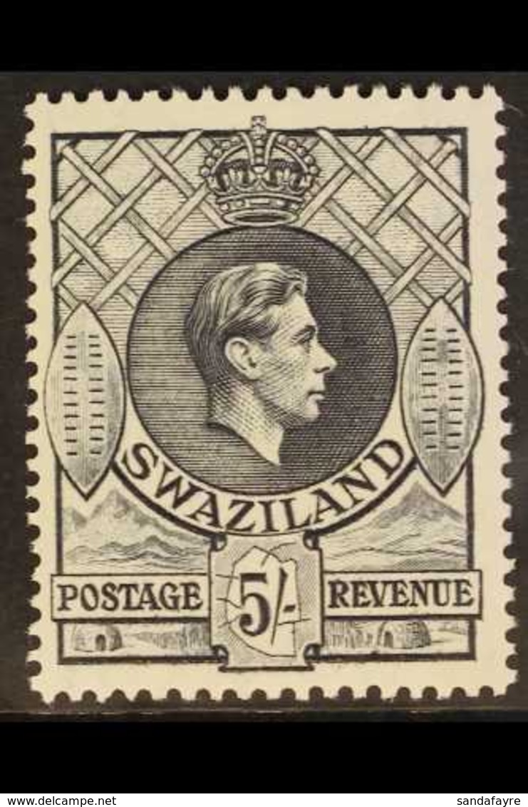 1938-54 5s Slate Perf 13½x14, SG 37a, Never Hinged Mint, Fresh. For More Images, Please Visit Http://www.sandafayre.com/ - Swaziland (...-1967)