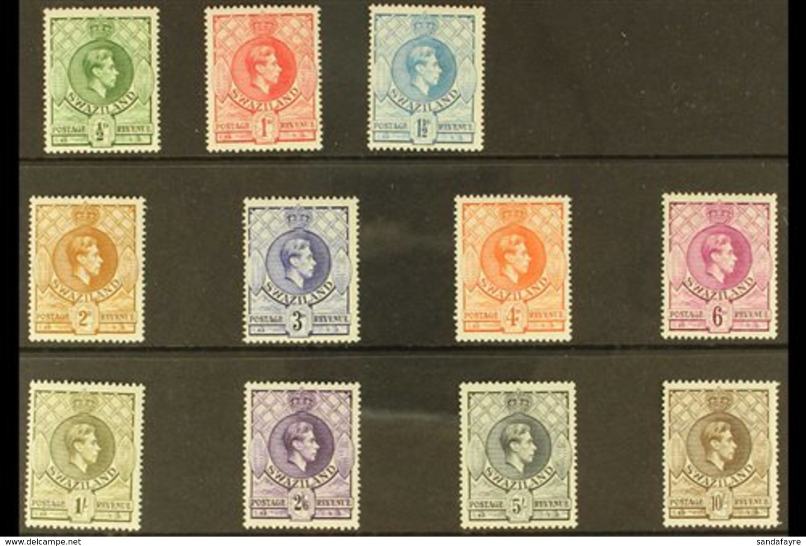 1938-54 Definitive Set, SG 28/38a, Never Hinged Mint (11 Stamps) For More Images, Please Visit Http://www.sandafayre.com - Swasiland (...-1967)