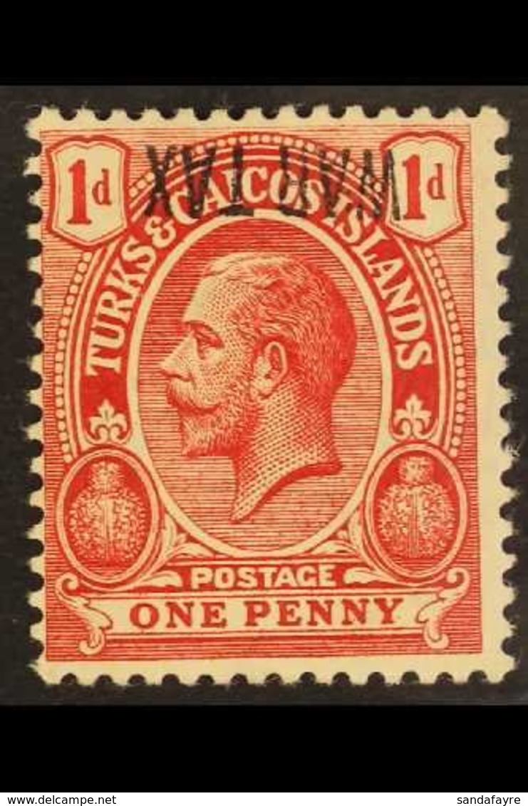 1917 1d Red With "WAR TAX" INVERTED AT TOP, SG 140d, Very Fine Mint. For More Images, Please Visit Http://www.sandafayre - Turks E Caicos