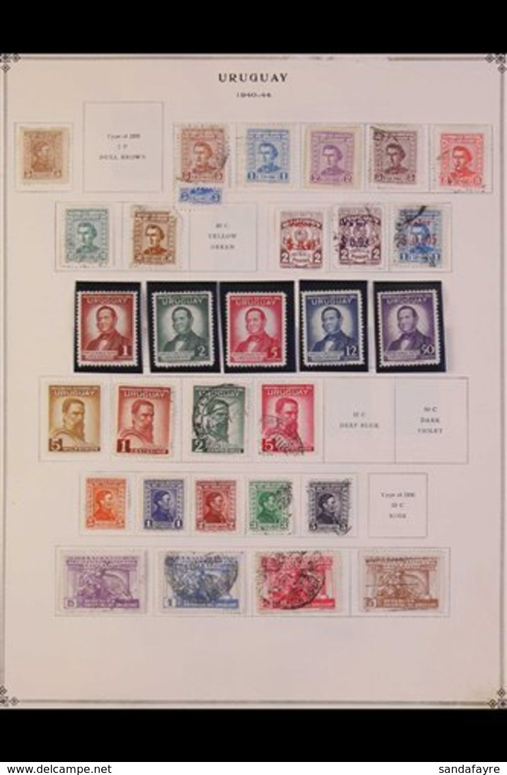 1940-1972 ALL DIFFERENT COLLECTION. A Chiefly,  ALL DIFFERENT Mint & Used Collection,  Presented On "Scott" Printed Page - Uruguay