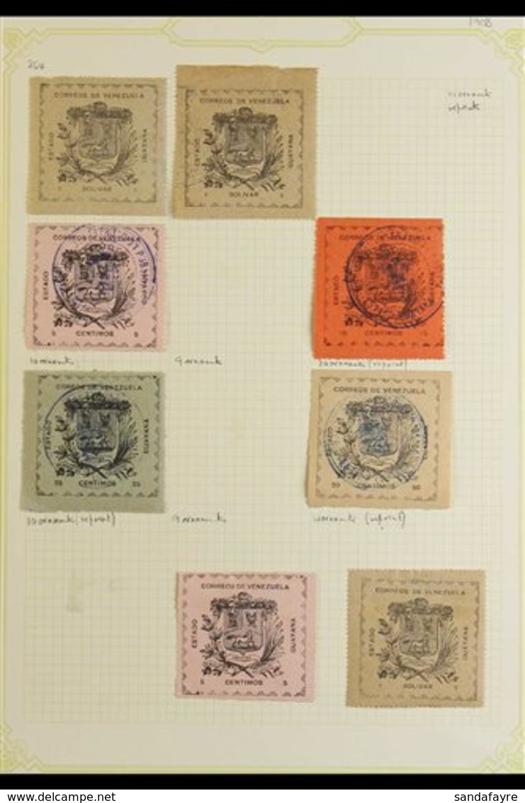 1903 CIVIL WAR ISSUES Collection Of Mint & Cancelled Civil War Reprints Presented On Album Pages, Examples For The State - Venezuela