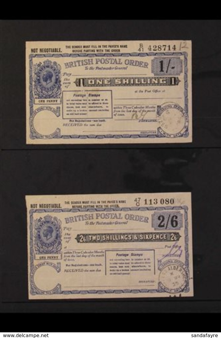 KGV AND KGVI POSTAL ORDERS Cds Used Collection Comprising KGV 1s, 2s6d And 5s; KGVI 6d (with Counterfoil), 6d Plus 3d St - Other & Unclassified