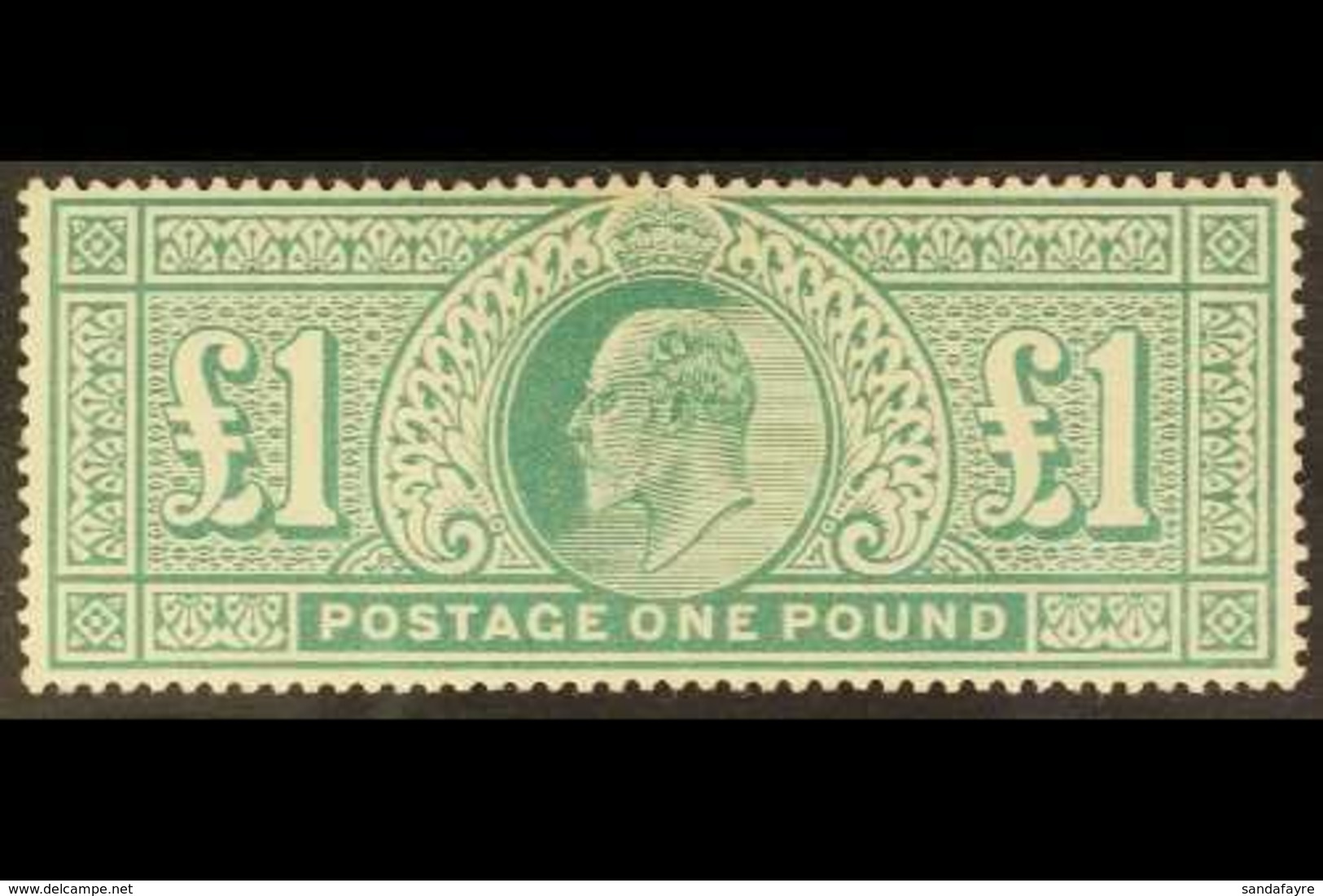 1902-10 £1 Dull Blue- Green De La Rue, SG 266, Never Hinged Mint, Light Corner Bend Not Easy To See. For More Images, Pl - Non Classificati