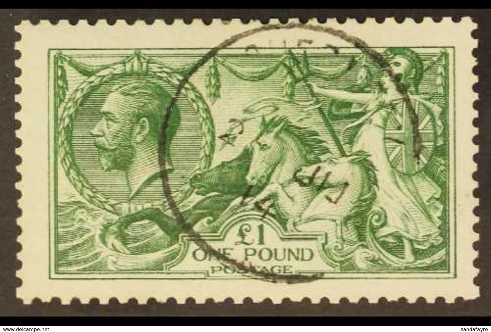 1913 £1 Green, Waterlow Seahorse, SG 403, Superb Used , Well Centred With Central Cds Cancel. A Gem! For More Images, Pl - Unclassified