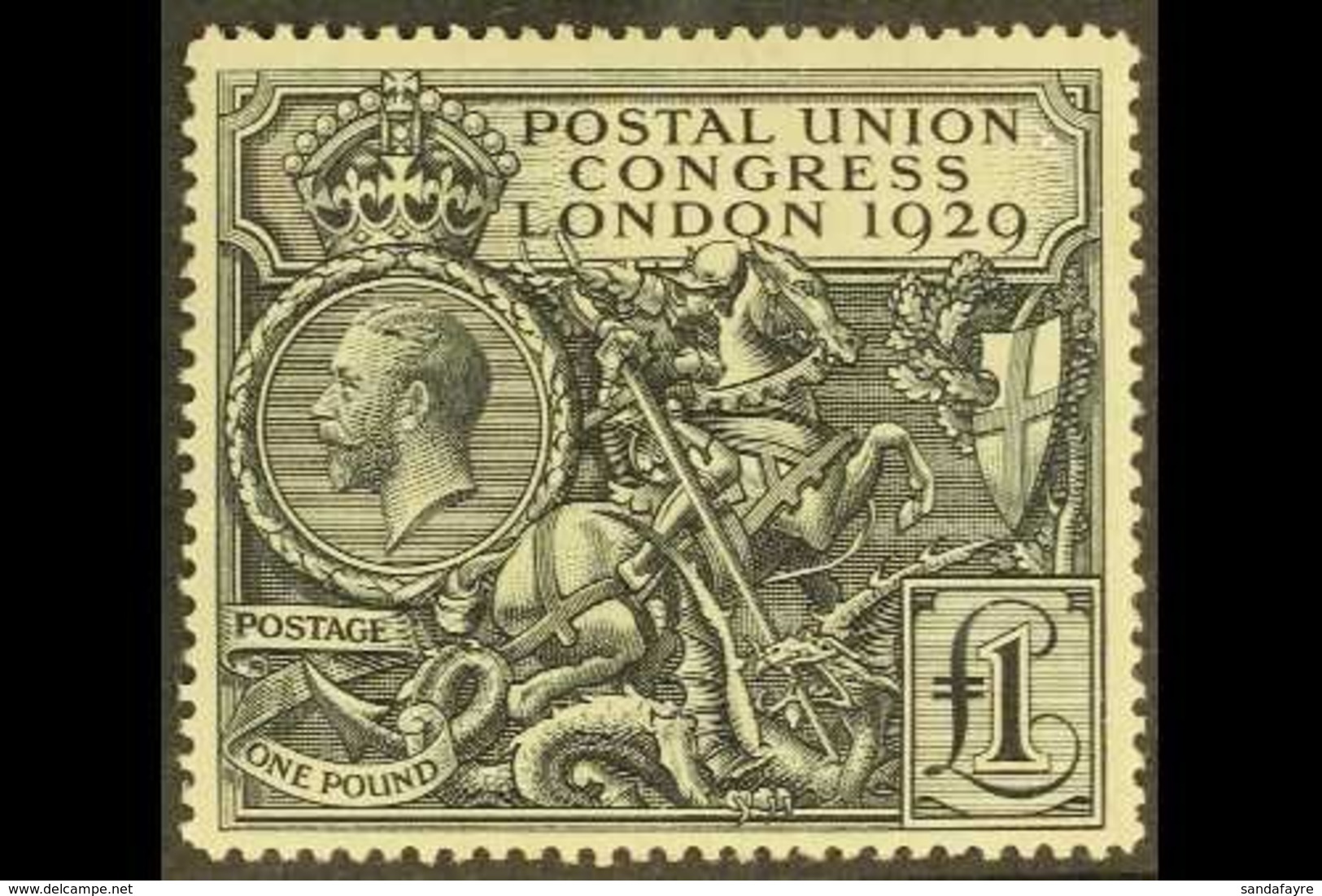 1929  £1 Black, "POSTAL UNION CONGRESS", SG 438, Fine Mint For More Images, Please Visit Http://www.sandafayre.com/itemd - Sin Clasificación