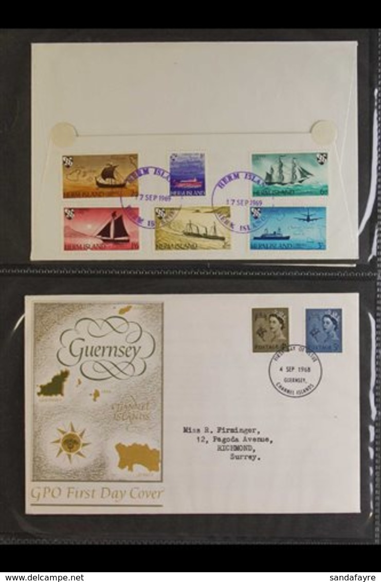 GUERNSEY 1968-2006 FIRST DAY COVERS COLLECTION Housed In Two Cover Albums, With Definitives Incl. High Values, Commemora - Sonstige & Ohne Zuordnung