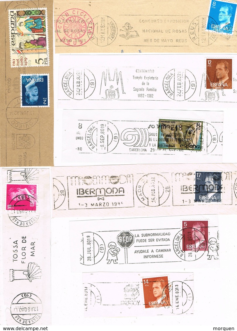 32254. España Lote 22 Fragmentos Rodillos Especiales Correos  1978-1991 - Cartas & Documentos