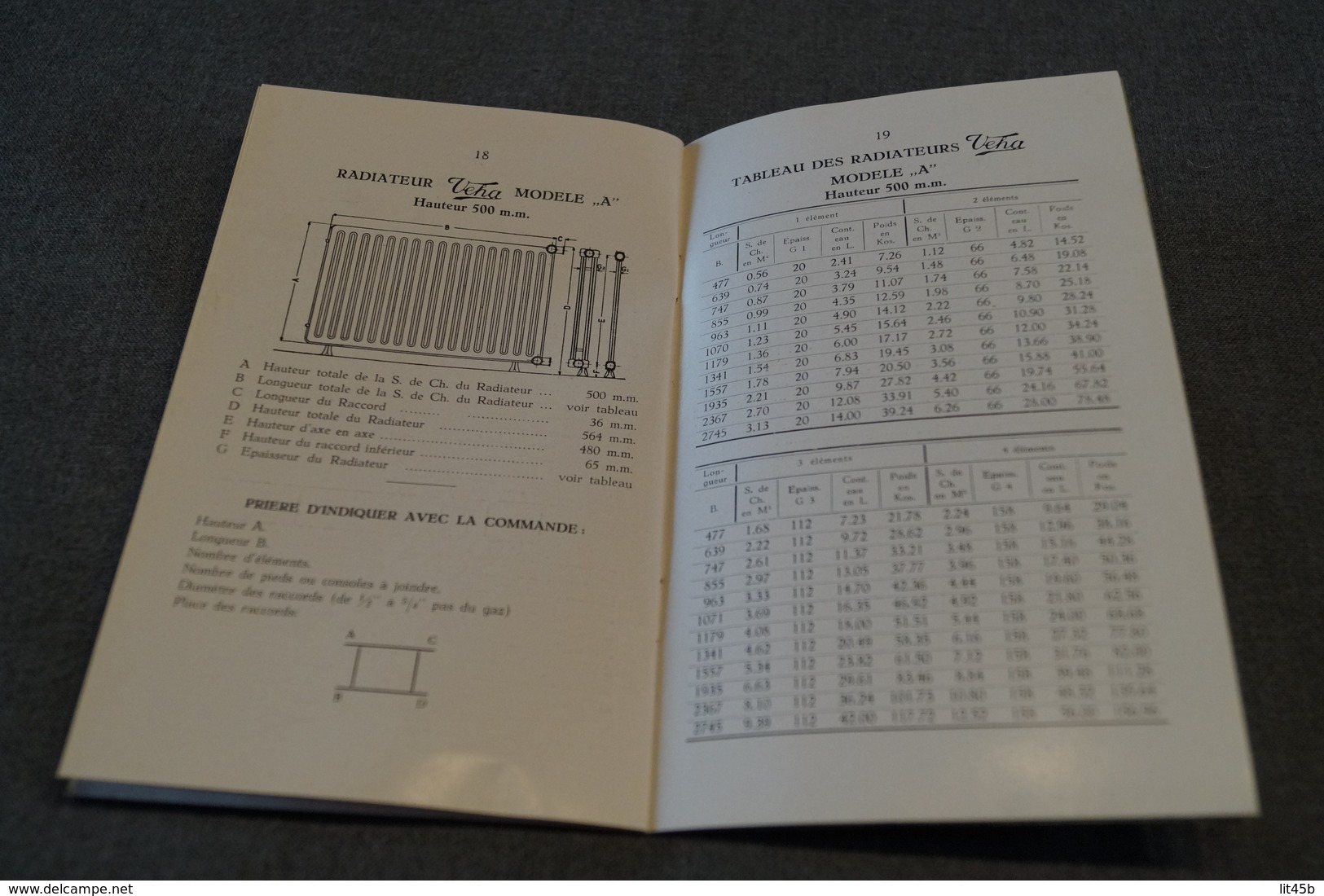 Ancien Catalogue Radiateur VEHA De 1931,J.B.Van Heijst & Zonen,La Haye (Pays-Bas),28 Pages,18 Cm. Sur 11 Cm. - Publicités