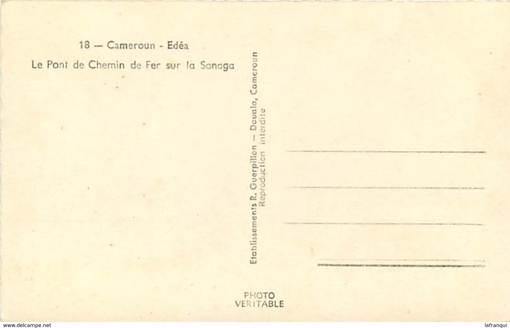 Pays Div-ref R759- Cameroun - Edea - Le Pont De Chemin De Fer Sur La Sanaga  - Carte Bon Etat - - Cameroun