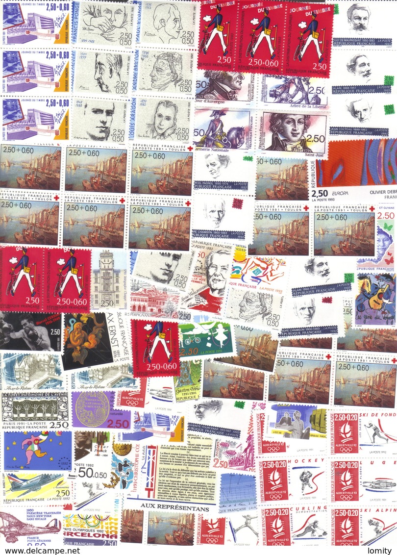 Lot De Timbres Neufs France Lot Sous Faciale 2.50F X 120 Surtaxes Non Comptées - Collections