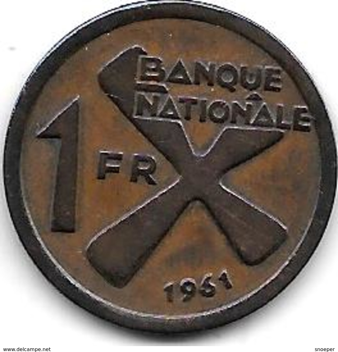 * Belgisch Congo Katanga 1 Franc 1961  Km 1  Xf+ - Katanga