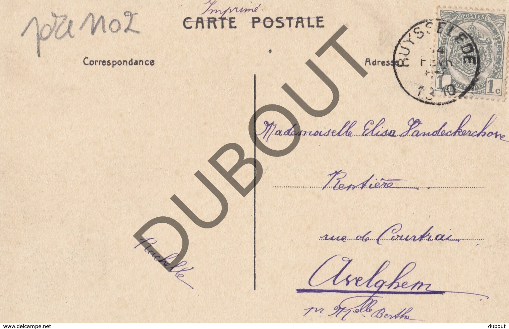 Postkaart-Carte Postale RUISELEDE Pensionnat Notre Dame  (o455) - Ruiselede