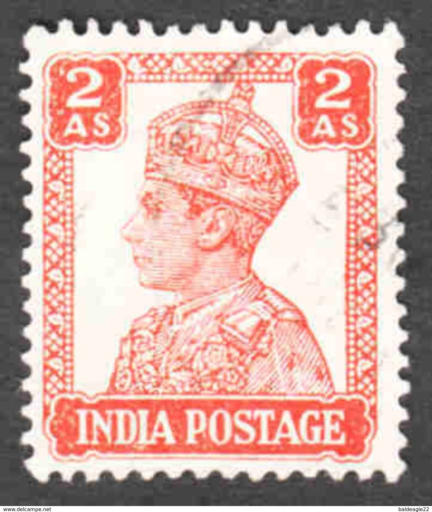 India - Scott #173 Used (1) - 1936-47 Roi Georges VI