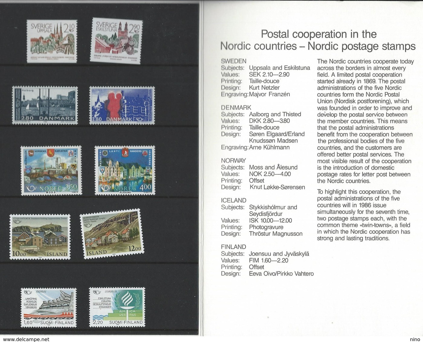 Denmark-Finland-Iceland-Norway-Sweden.  MNH With Folder. Norden. Joint Issue Of 1986 - Joint Issues