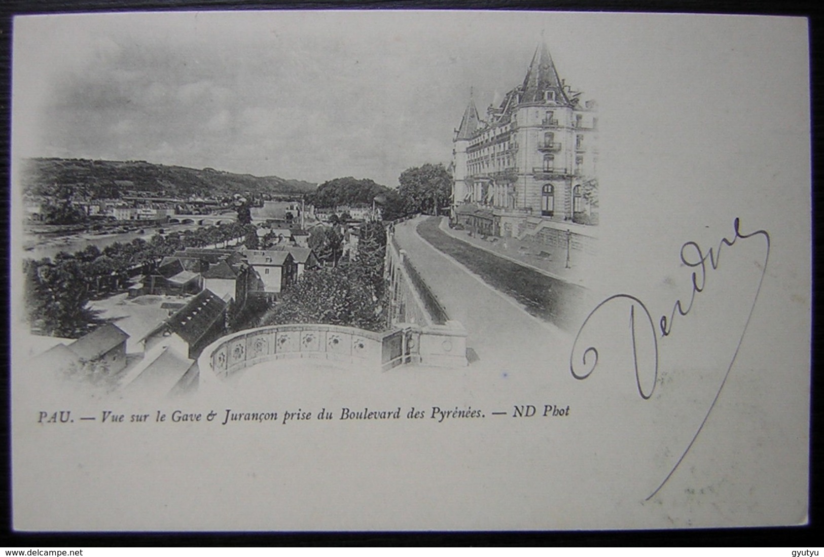 Pau 1900 Belle Oblitération Daguin Sur Carte Précurseur Vue Sur Le Gave Et Jurançon - 1877-1920: Période Semi Moderne