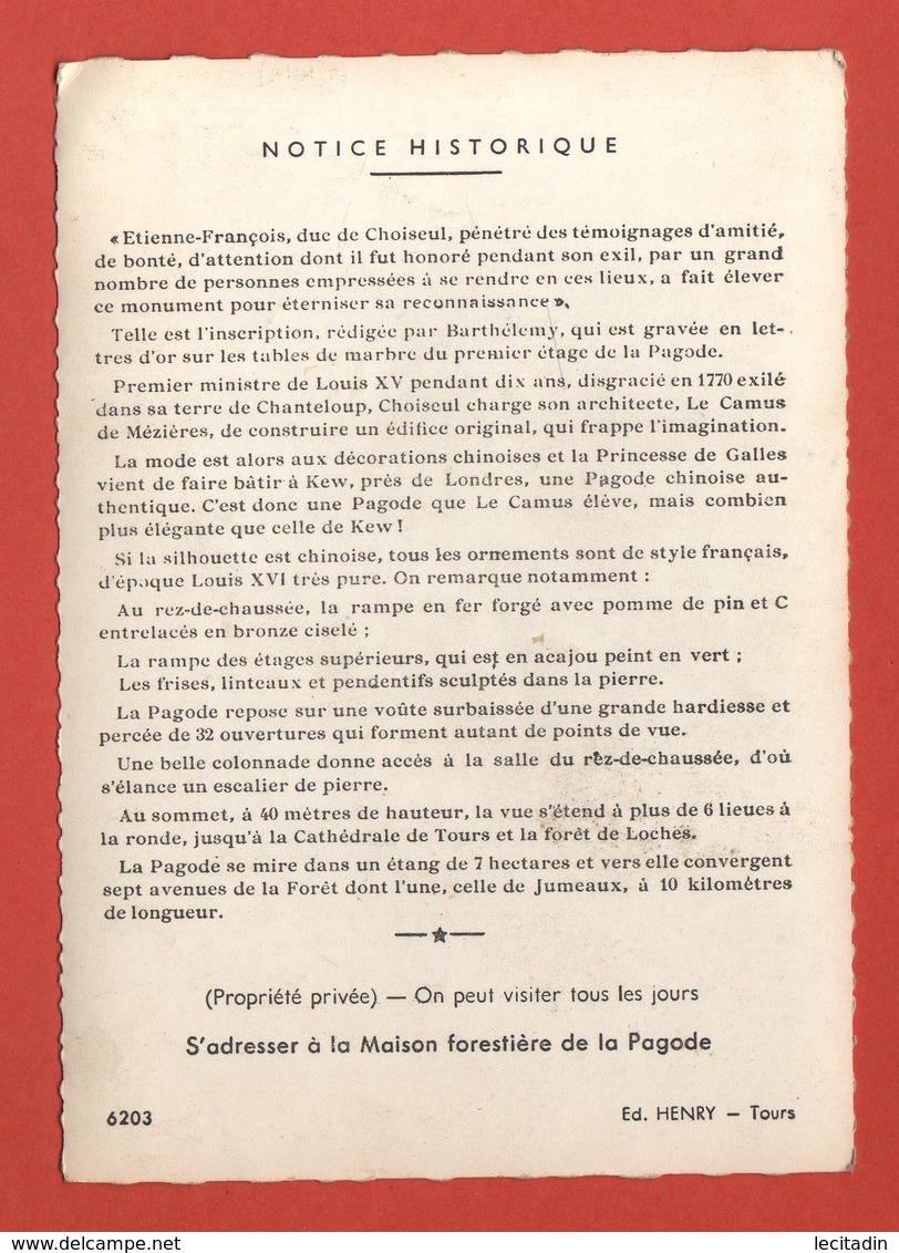 FICHE 37 AMBOISE 6203 - Autres & Non Classés