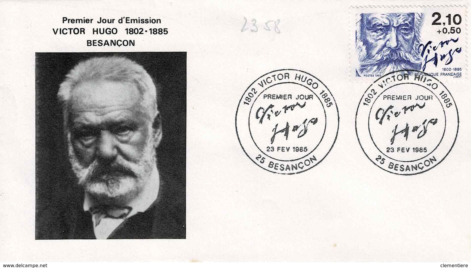 TP N° 2358 Seul Sur Enveloppe 1er Jour De Victor Hugo, Besançon - 1961-....