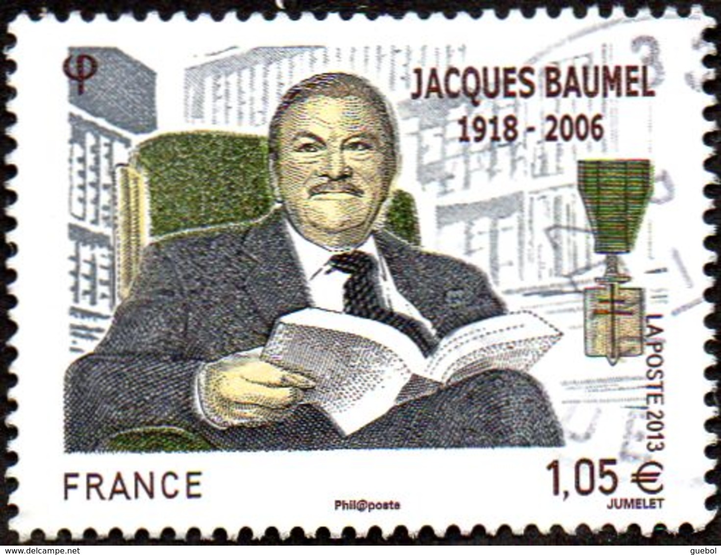 Oblitération Cachet à Date Sur Timbre De France N° 4754 - Personnage - Jacques Baumel - 2010-.. Matasellados