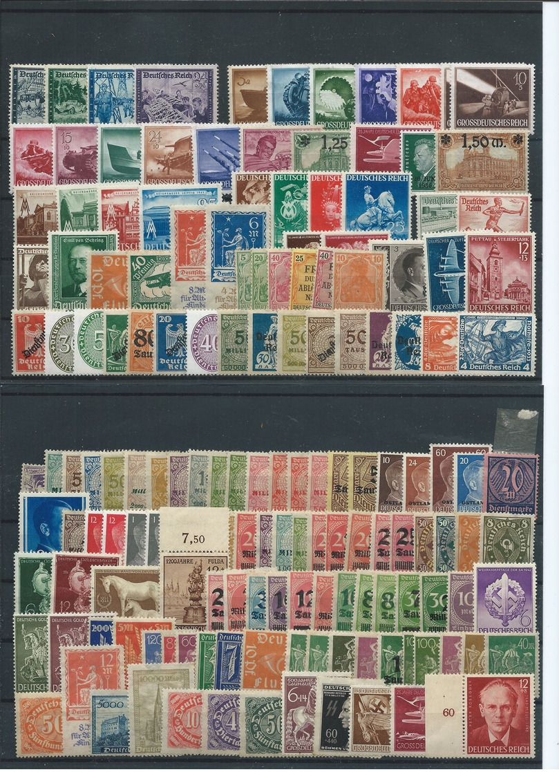 German Empire Until 1945, Bigger Party Of Unused Stamps ( All With Hinges) , 3 Big Stock-cards (as Per Scan) - Unused Stamps