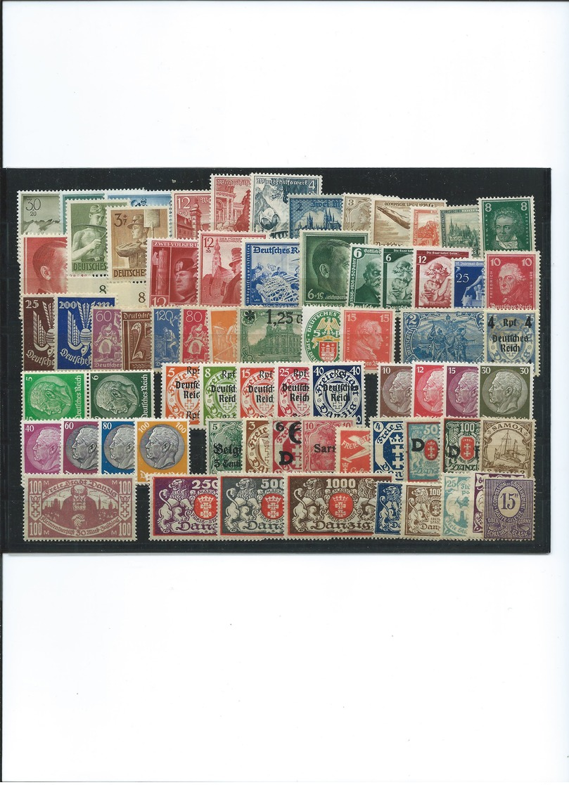 German Empire Until 1945, Bigger Party Of Unused Stamps ( All With Hinges) , 3 Big Stock-cards (as Per Scan) - Unused Stamps