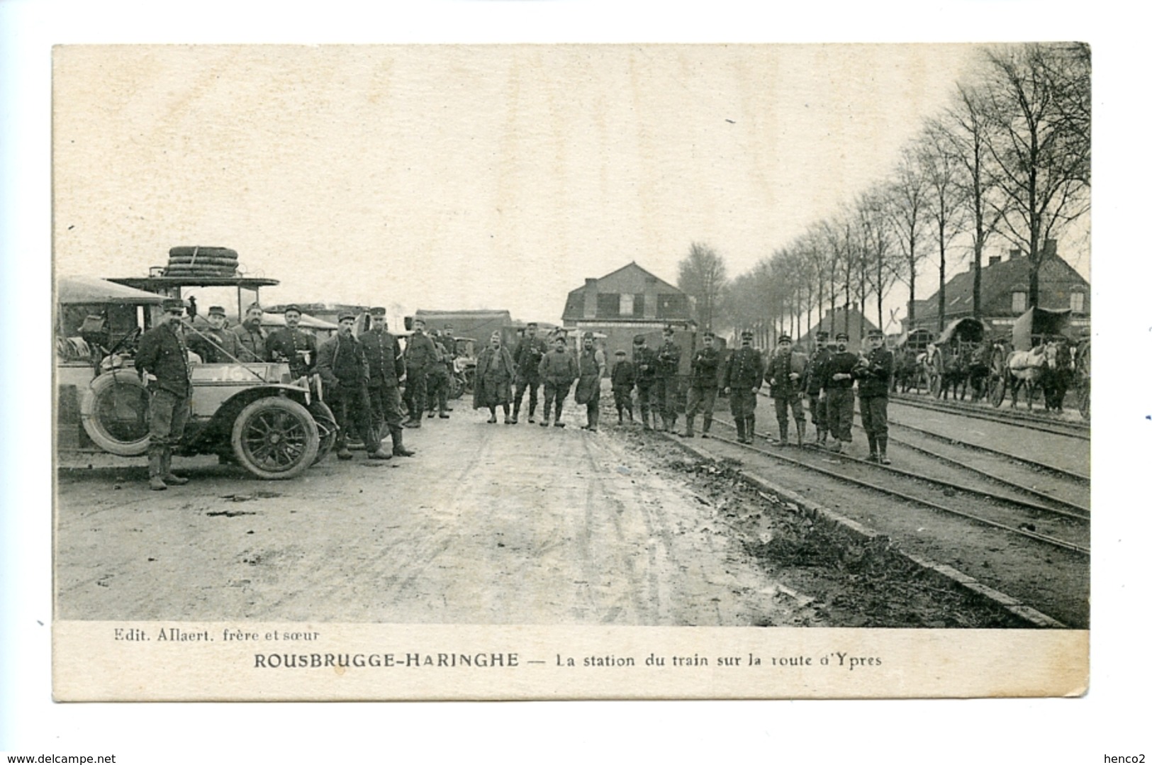 Rousbrugge-Haringhe - La Station Du Train Sur La Route D'Ypres / Edit. Allaert - Poperinge