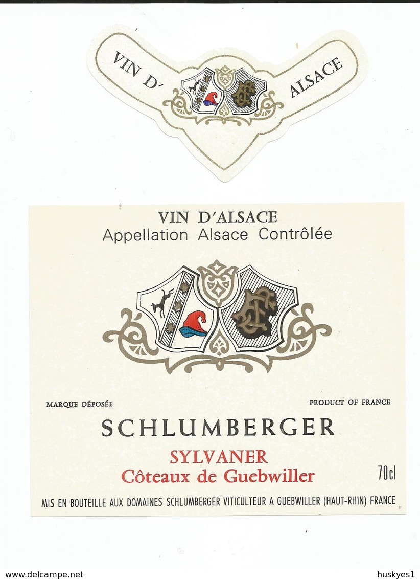 Belle Etiquette De Vin D'Alsace Domaines Schlumberger Coteaux De Guebwiller - Blancs