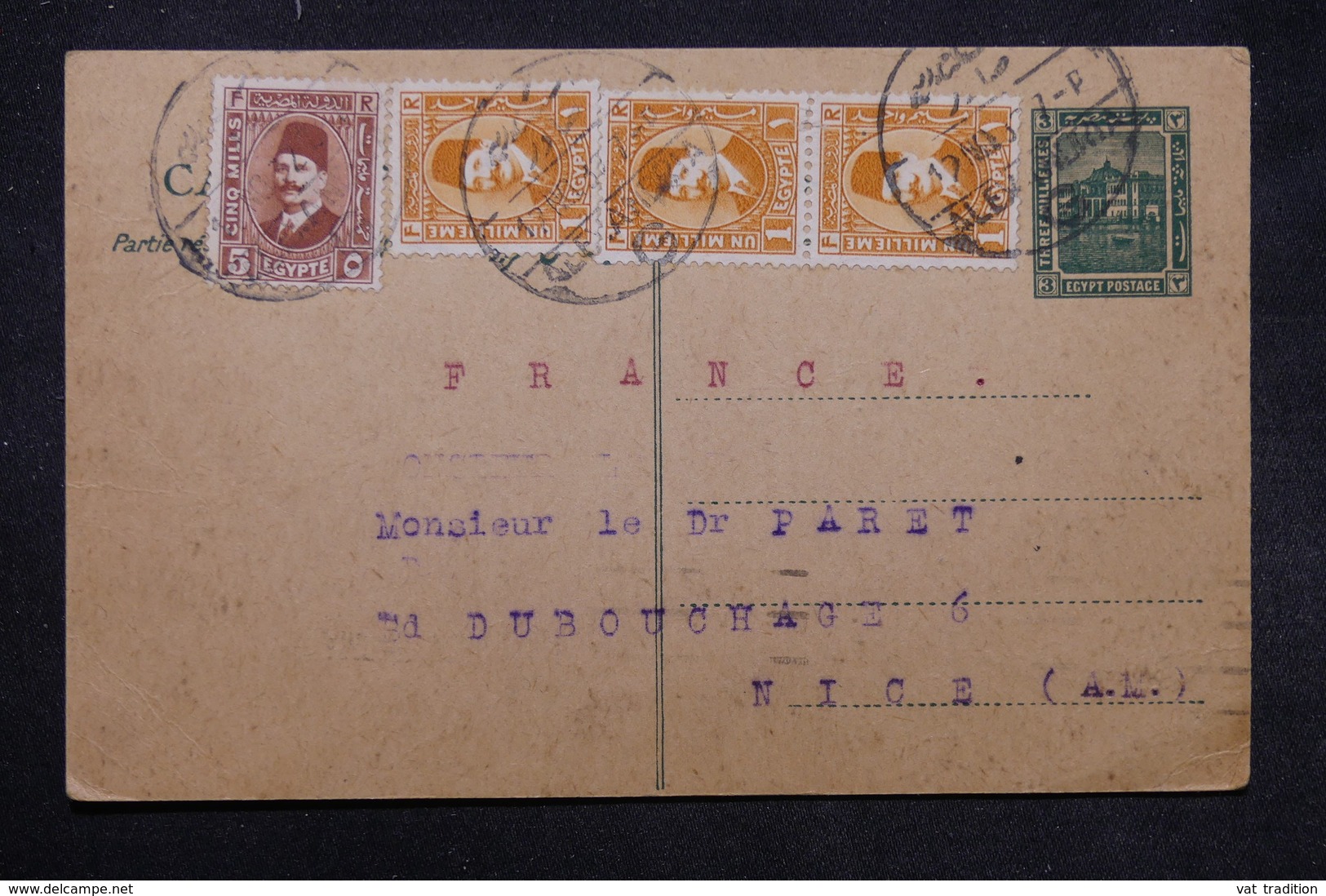 EGYPTE - Entier Postal + Complément De Alexandrie Pour La France En 1932 - L 27783 - Lettres & Documents