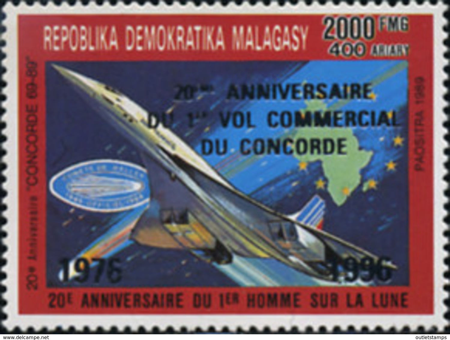 Ref. 595049 * NEW *  - MADAGASCAR . 1996. 20 ANIVERSARIO DEL PRIMER VUELO COMERCIAL DEL CONCORDE - Madagascar (1960-...)