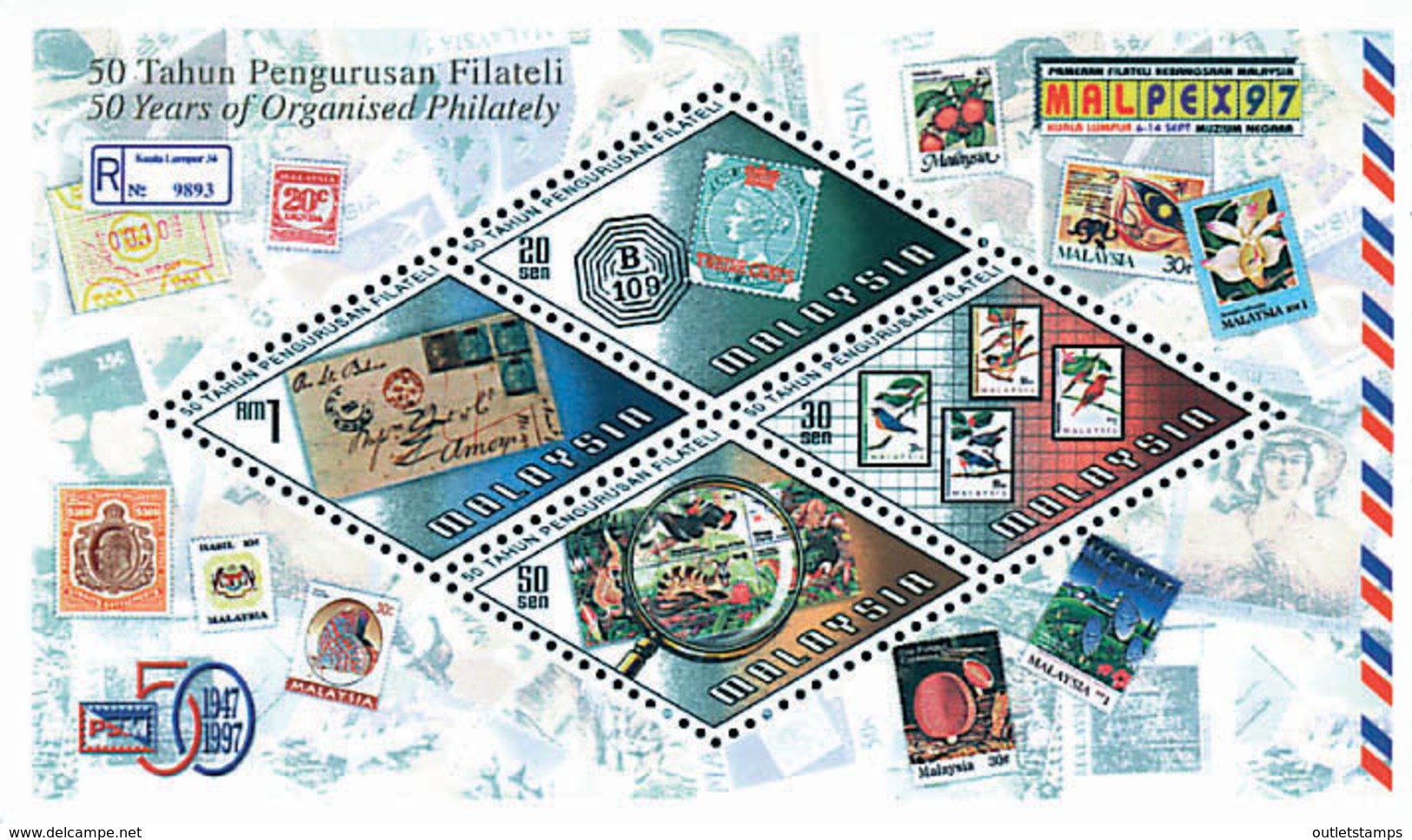 Ref. 91997 * NEW *  - MALAYSIA . 1997. MALPEX 97. NATIONAL PHILATELIC EXHIBITION. MALPEX 97. EXPOSICION FILATELICA NACIO - Malasia (1964-...)