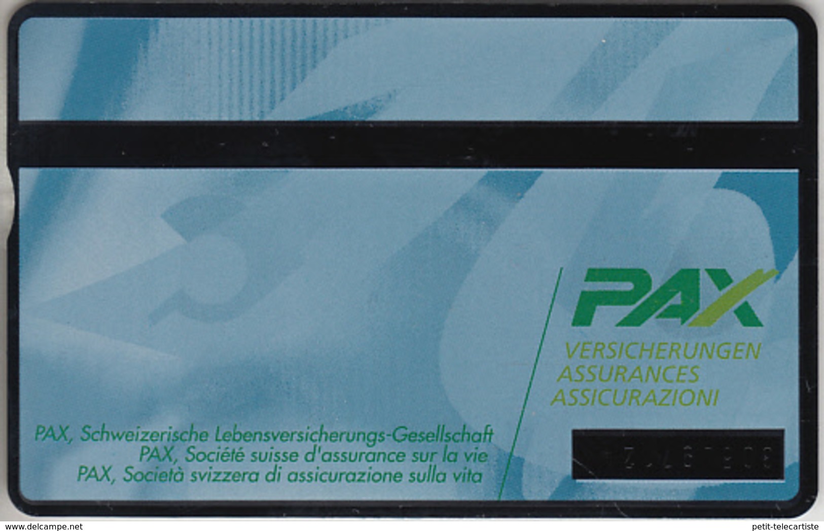 SUISSE - PHONE CARD - TAXCARD-PRIVÉE ***  PAX-ASSURANCES 6 *** - Schweiz