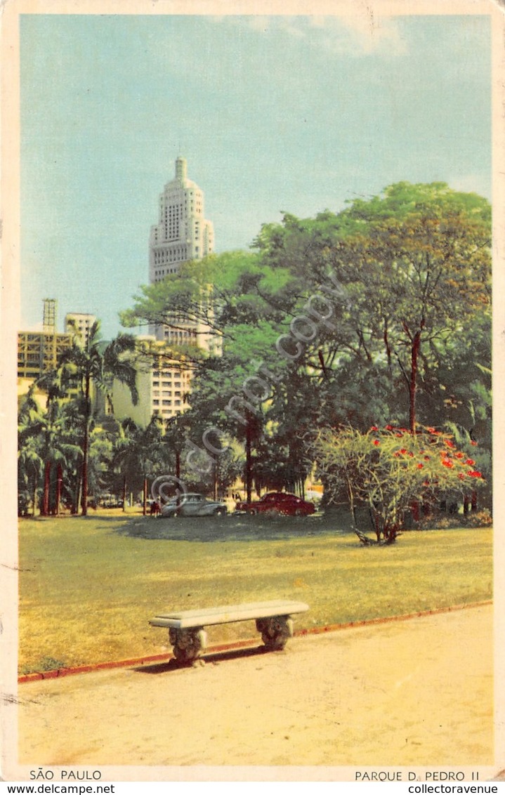 Cartolina Sao Paulo Parque Pedro III 1954 Illustrata - Non Classificati