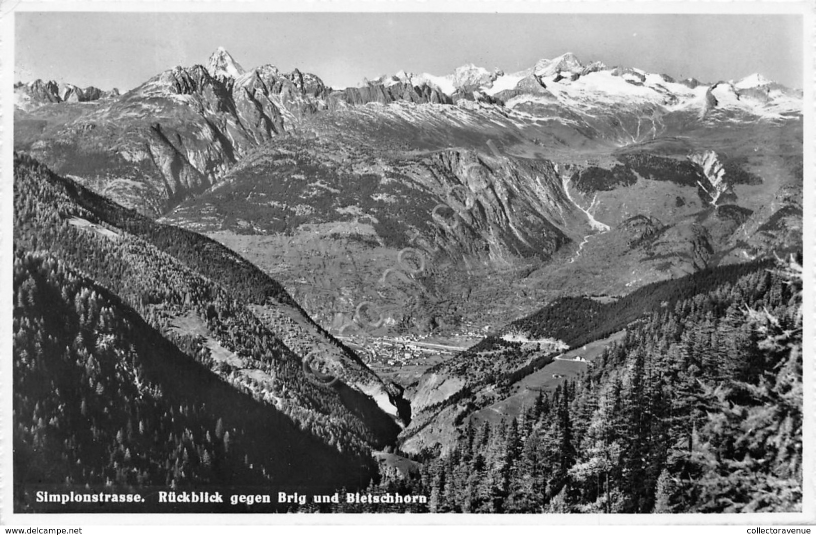 Cartolina Simplonstrasse Ruckblick Gegen Brig Und Bletschhorn - Non Classificati