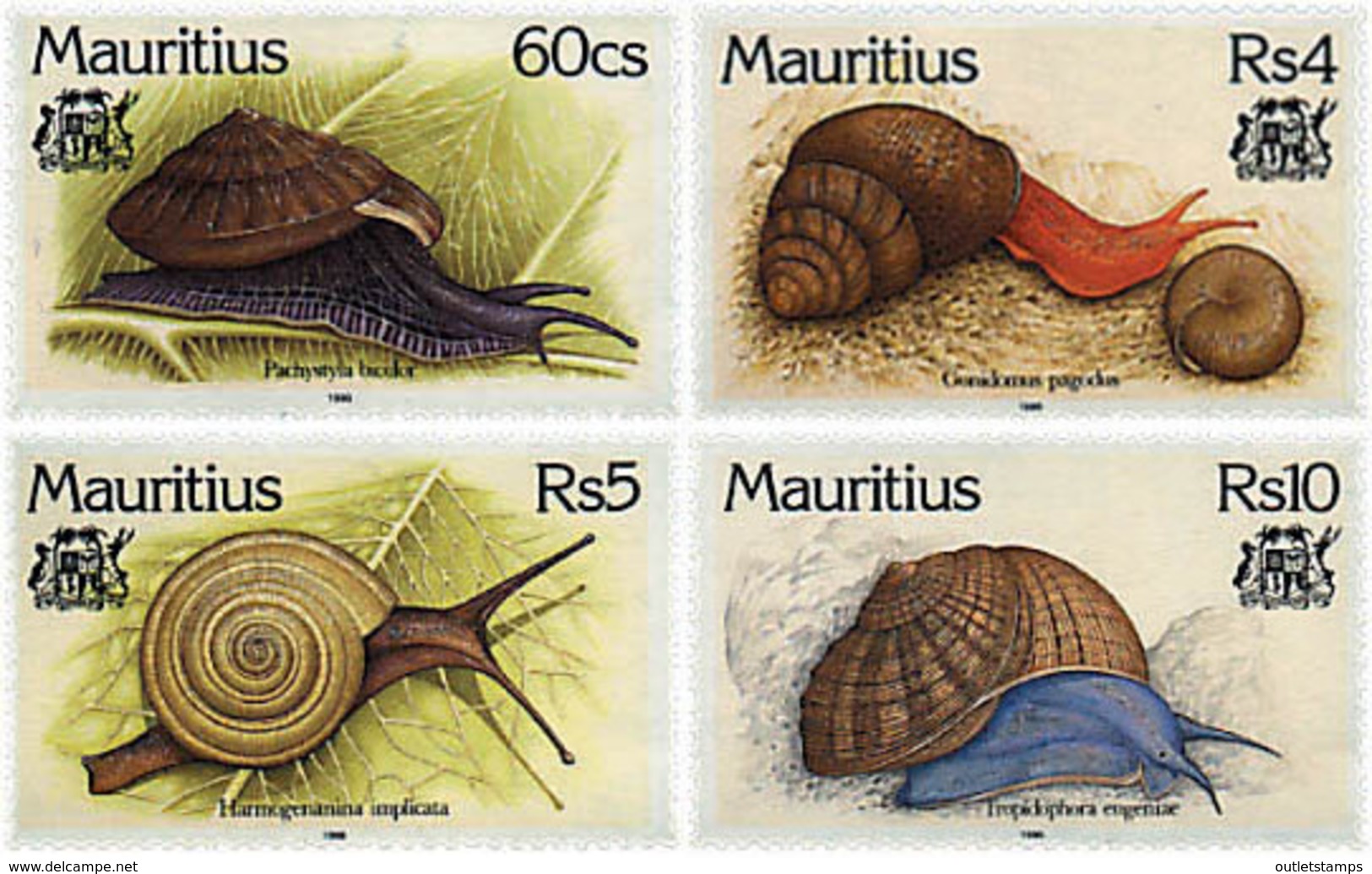 Ref. 53065 * NEW *  - MAURITIUS . 1996. SNAILS. CARACOLES - Mauricio (1968-...)