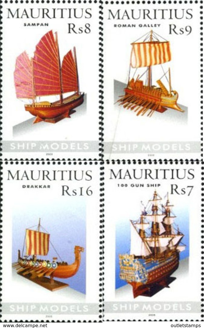 Ref. 192047 * NEW *  - MAURITIUS . 2005. MAQUETAS DE BARCOS - Mauricio (1968-...)