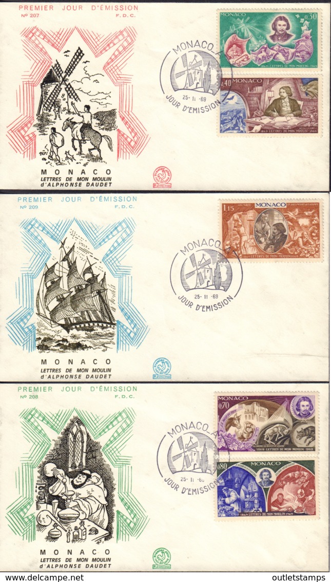 Ref. 404301 * NEW *  - MONACO . 1969. CENTENARY OF THE FIRST EDITION OF "LETTRES DE MON MOULIN" BY ALPHONSE DAUDET. CENT - Otros & Sin Clasificación