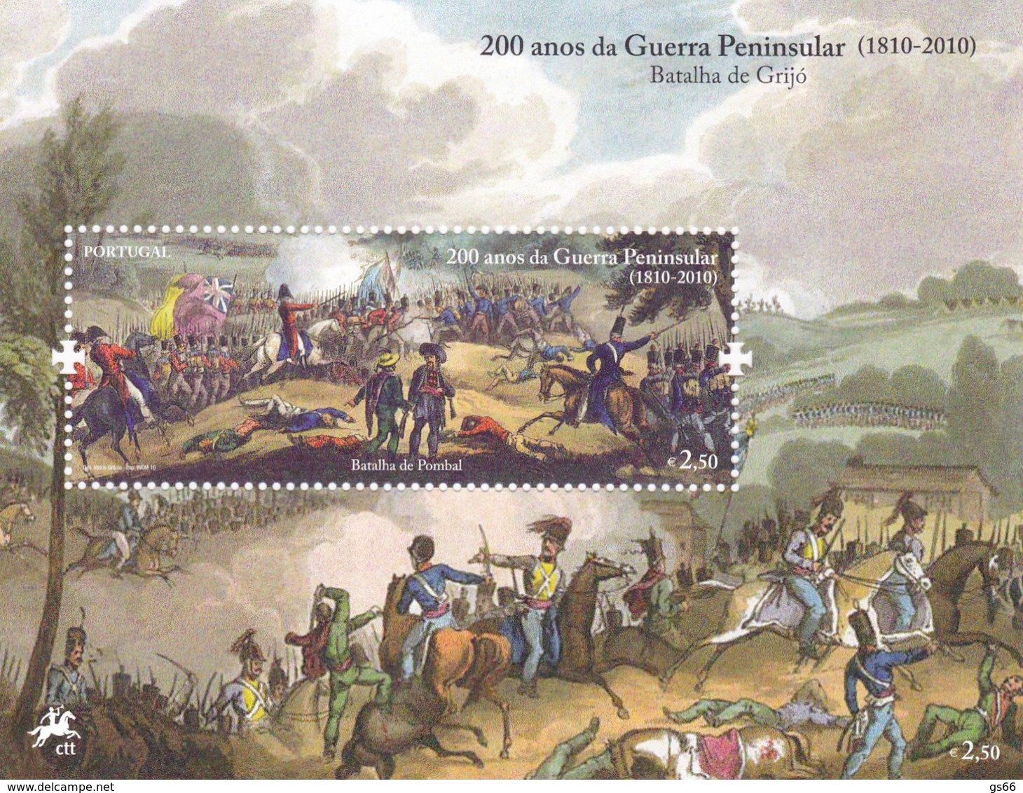 Portugal, 2010, 3560 Block 304, 3. Französischen Invasion In Portugal  MNH ** - Blocs-feuillets