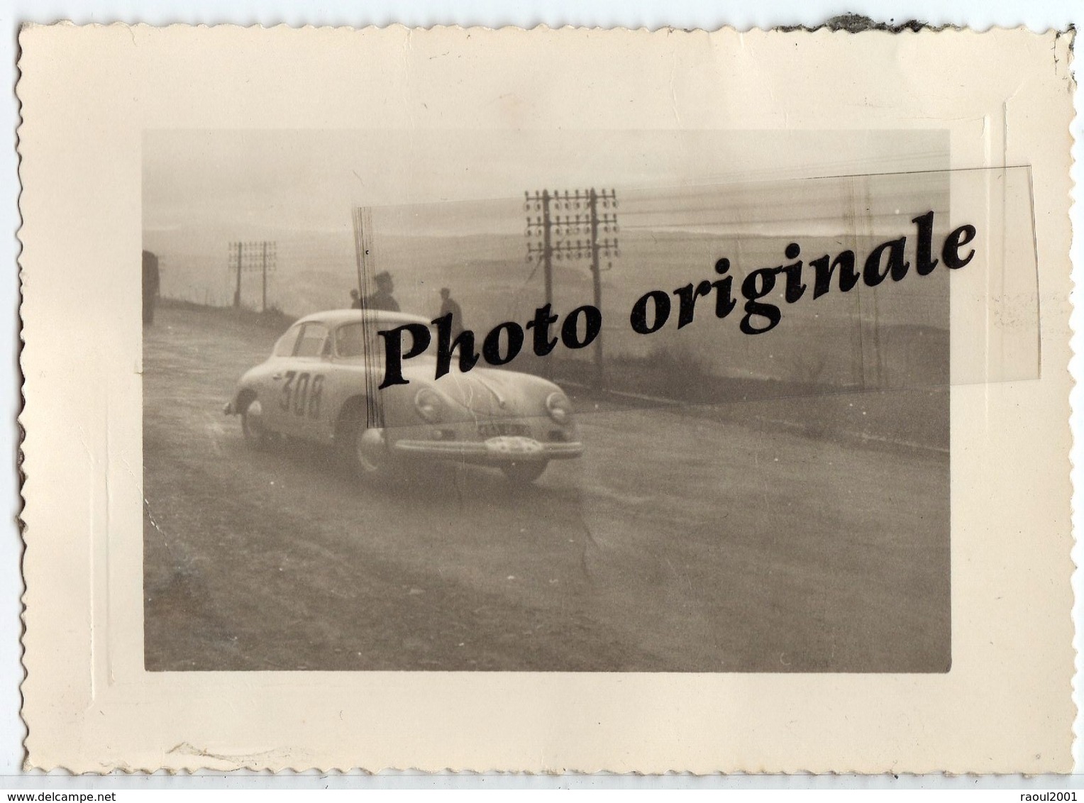 Photo Auto Voiture Automobile Car - Coupé PORSCHE 356 - Course ? Rallye ? Lieu ? - Automobili